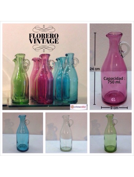 Botella Florero Vintage Fiusha (Mínimo 50 Piezas)
